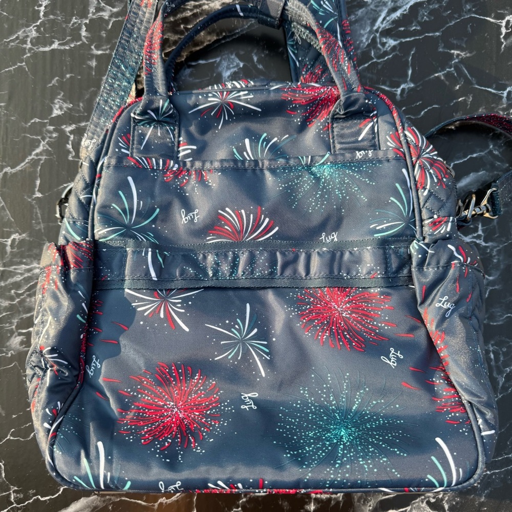 Lug Fireworks Mini Puddle Jumper Crossbody Bag Quilted Travel Luggage Carry On - Picture 3 of 10
